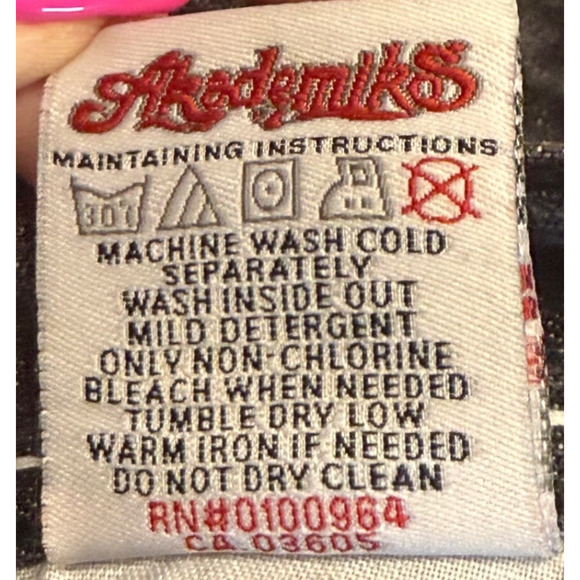 Vintage Akademiks Baggy Jeans Men 34x33 Black Embroidered Skater Grunge - Picture 12 of 12